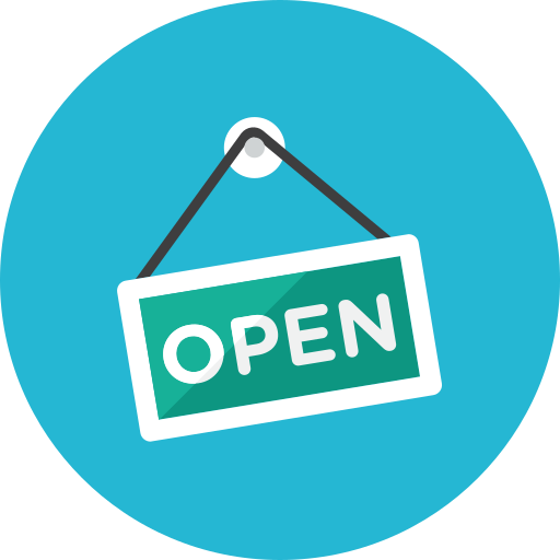Open, sign icon