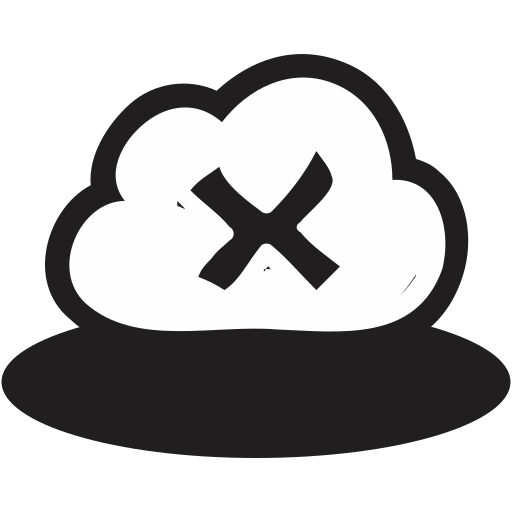 Cloud, cancel icon