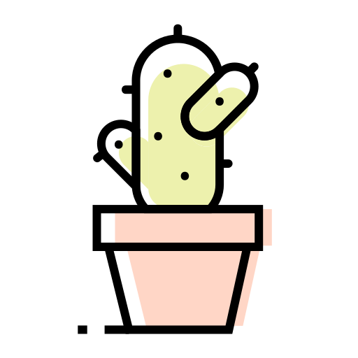 Cactus, flowerpot, interior, plant icon