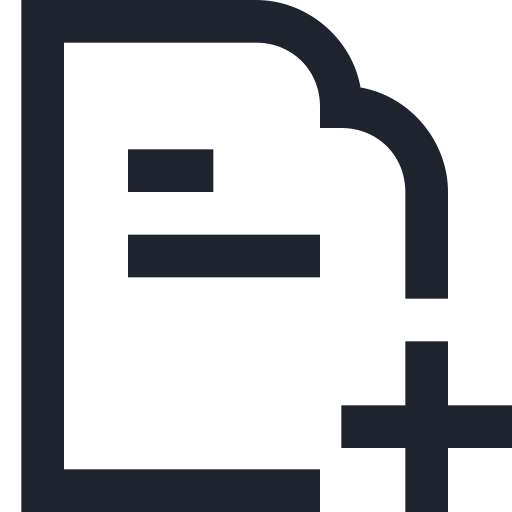 Add, correspondence, document, file, new, office, paper icon