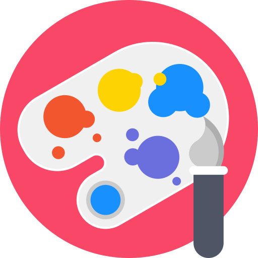 Art, artistic, brush, materials, paint, paintbrush, palette icon