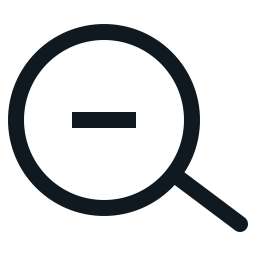 Glass, magnifying, minus, out, zoom icon