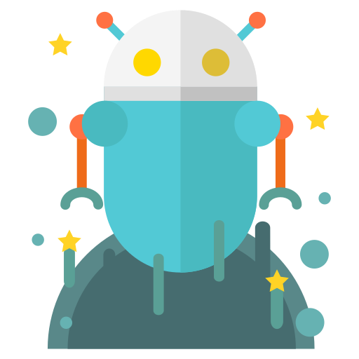 Alien, android, artificial, robot, robotic, space icon