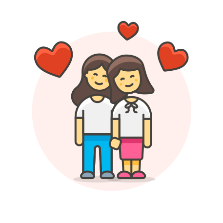 Couple, head, lesbian, love, to icon