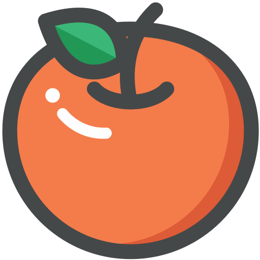Food, fruit, orange, organic, vegan, vegetarian icon