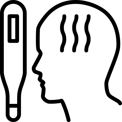 Fever, sick, temperature, termometer icon