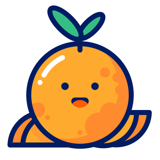 Fruits, inkcontober, juicy, orange, smile icon