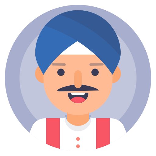 Indian, man, sikh, turban icon