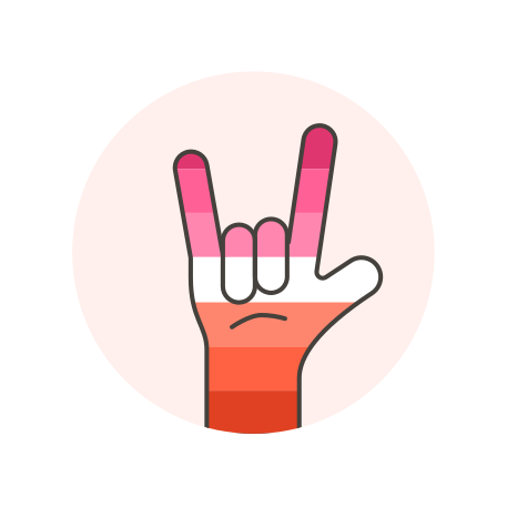 Flag, hand, lesbian, rock icon
