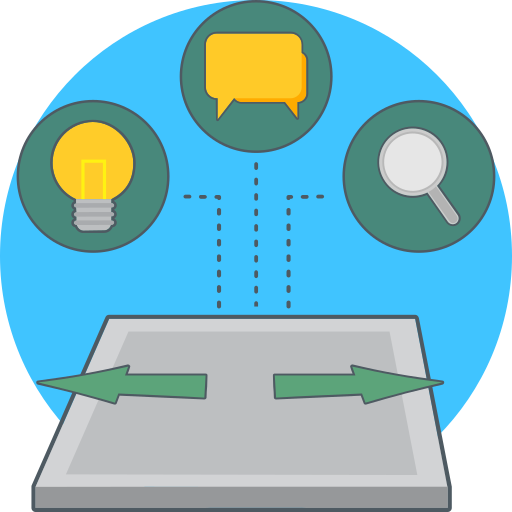 Expand, idea, search, social icon