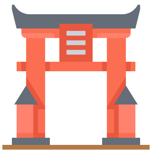 Building, gate, landmark, torii icon