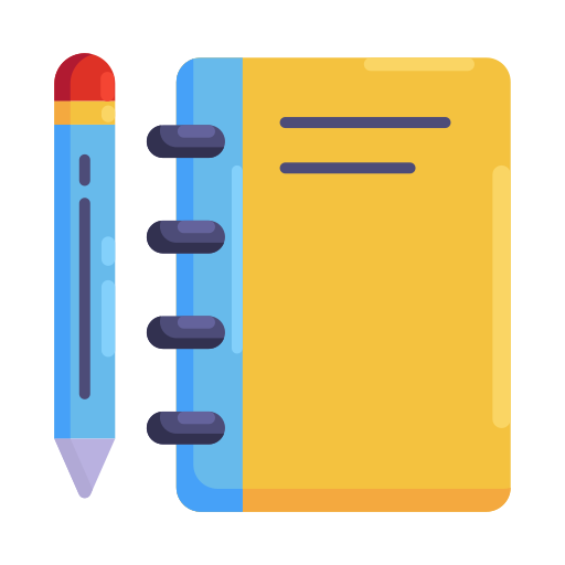 Diary, education, learning, pencil, school, study icon