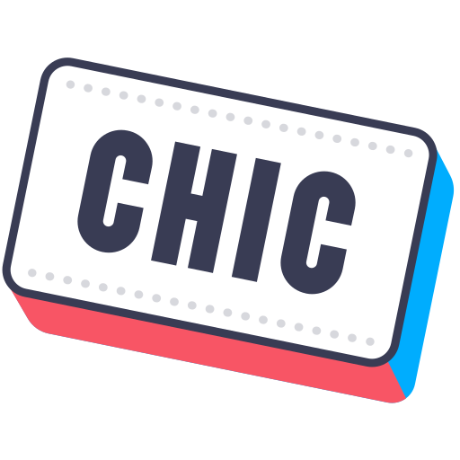 Chic, chik, layer, photo, sticker, word icon