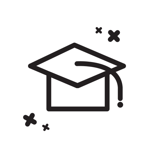 Doodle, finish, graduation, school, study, success, university icon