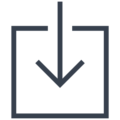Arrow, down, download, direction, move icon