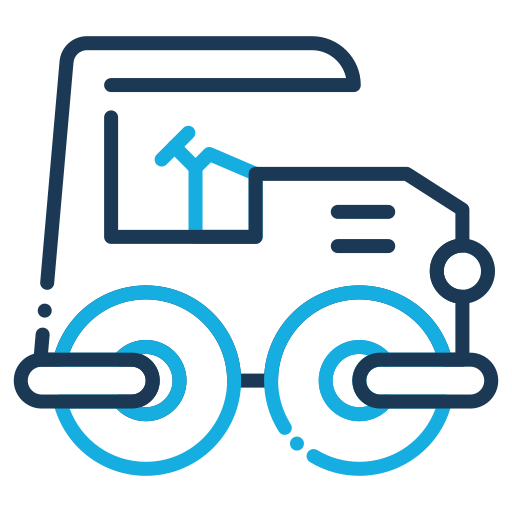 Building, construction, industry, roller, steam icon
