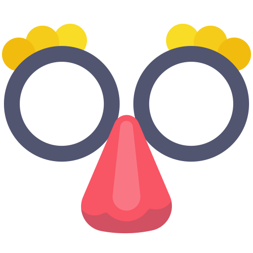 Brows, clown, glasses, layer, nose, photo icon