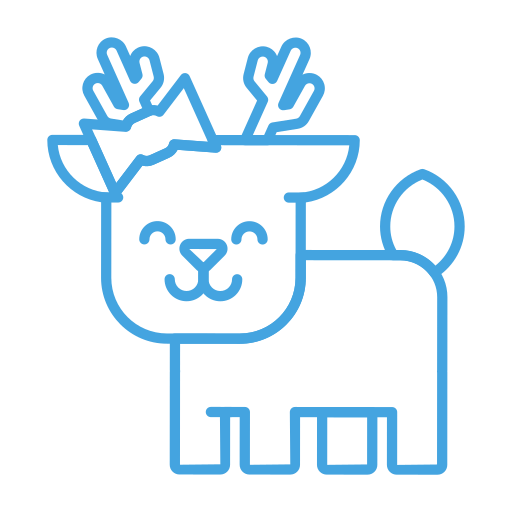 Animal, deer, forest, happy, reindeer, smile icon