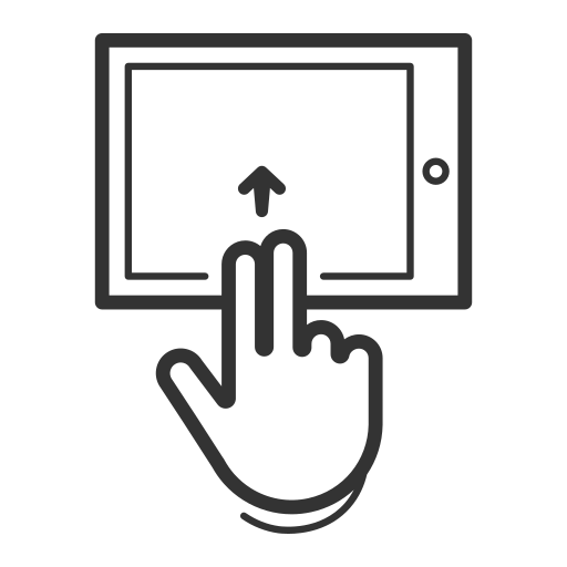 Handheld, control, device, interaction, swipe, tablet, gesture icon