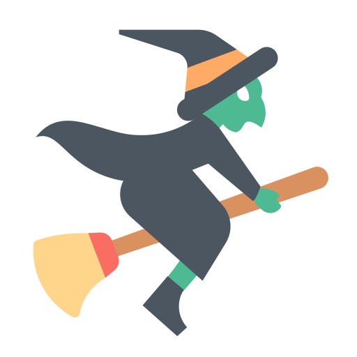 Broom, flying, halloween, witch icon