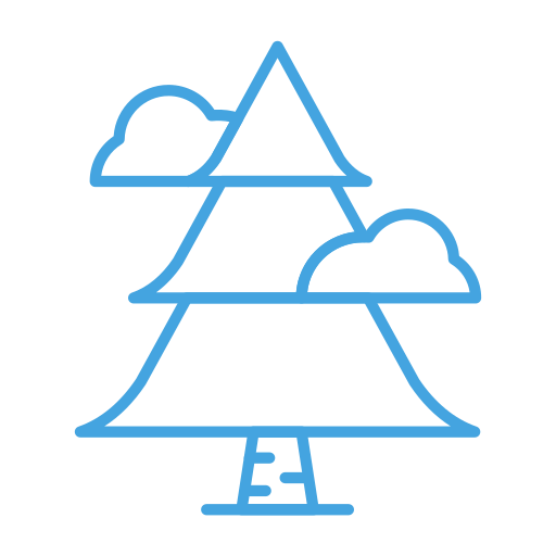 Christmas, cloud, forest, plant, tree, winter icon