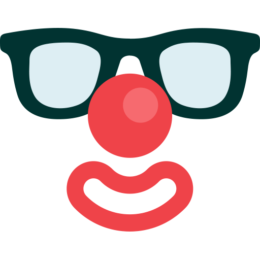 Clown, glasses, mask, avatar, face, human, man icon