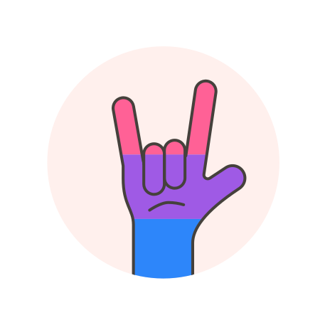 Bisexual, hand, rock icon