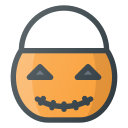 Bucket,Halloween,Pumpkin,Treet,Trick