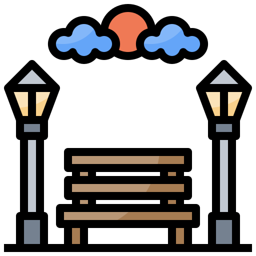 Landscape, leisure, nature, park, trees icon