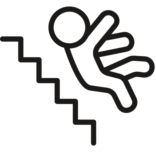 Down, falling, stairs icon