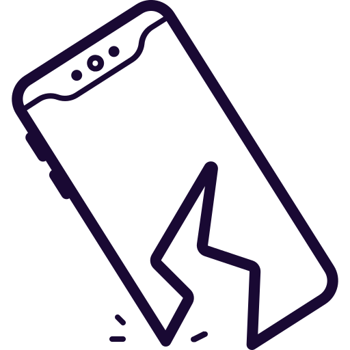 Breaking, broken, cell, drop, phone icon