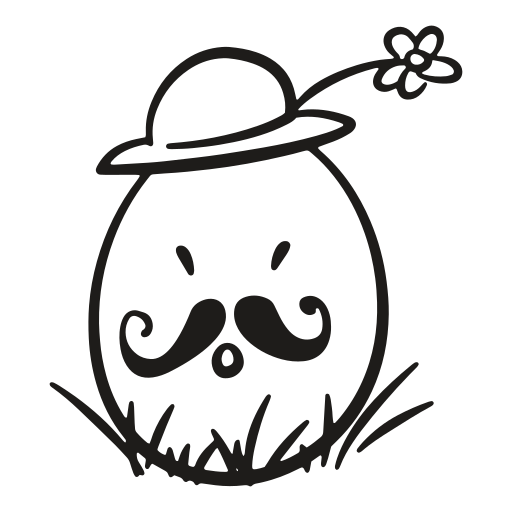Decorative, easter, egg, flower, fragile, hat, mustache icon