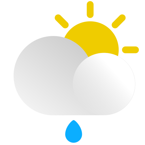 Cloud, day, drop, forecast, rain, sun, weather icon