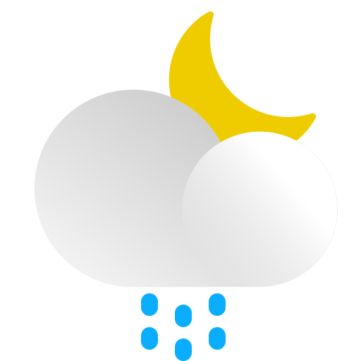 Cloud, forecast, moon, night, rain, snow, weather icon