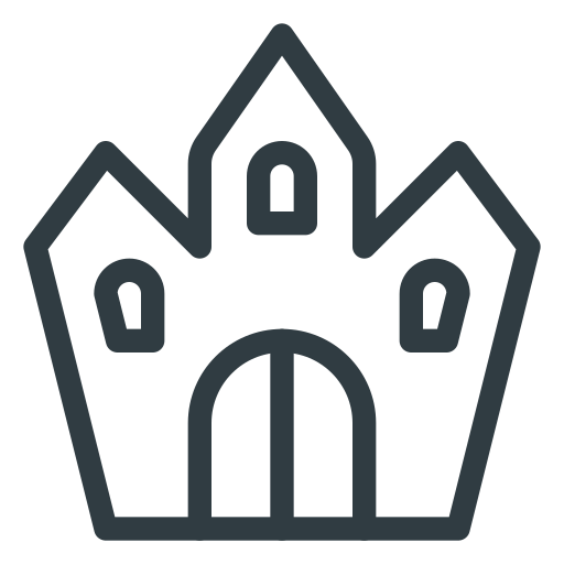 Castle, ghost, halloween icon