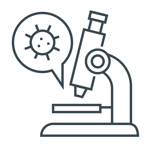 Biology, corona, covid, laboratory, microscope, research, virus icon
