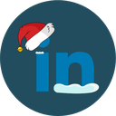 Linkedin, christmas, snow, social icon