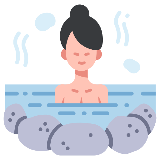 Female, relax, japanese, water, hot, onsen icon