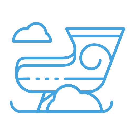 Christmas, cloud, fly, santa, sleigh, transportation, winter icon