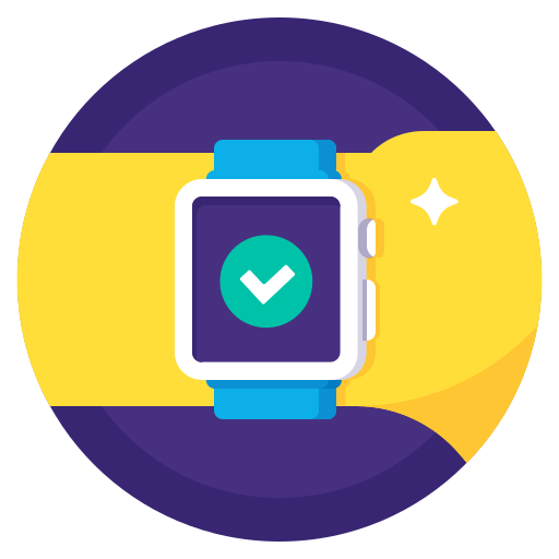 Apple, checkmark, completed, done, hand, sport, watch icon