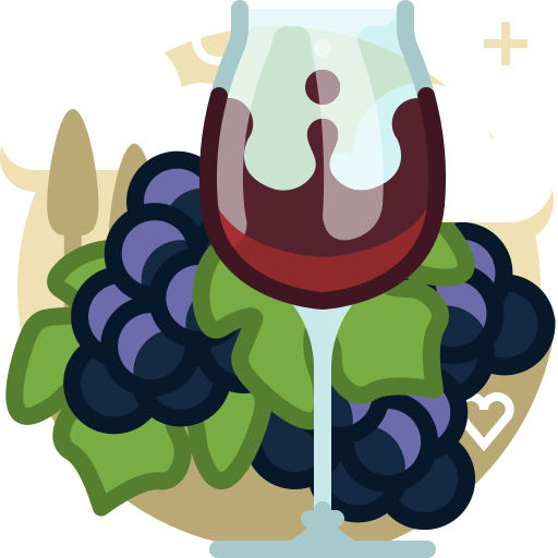 Bunch, drink, glass, grape, vineyard, wine icon
