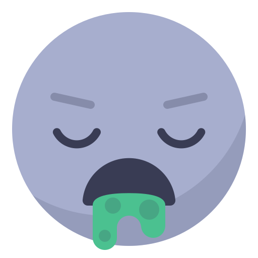 Drunk, face, puke, sick, smile, smiley, vomit icon