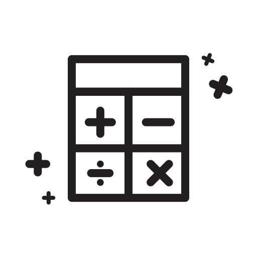 Calculate, calculator, doodle, education, line, school, vector icon