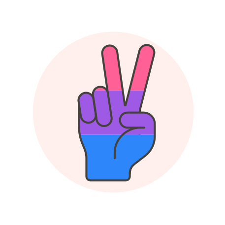 Bisexual, hand, peace icon