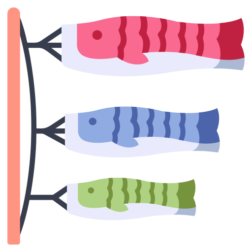 Carp, fish, flag, japan, japanese, koi, wind icon