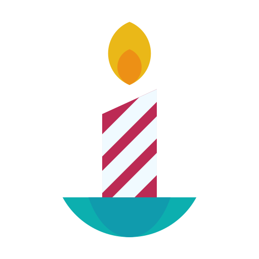 Candle, decor, decoration, fire, flame, light icon