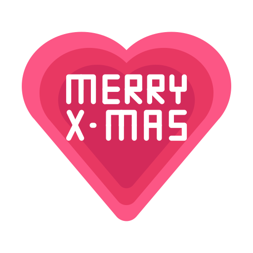 Christmas, heart, love, merry, message icon