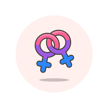 Bisexual, female, sign icon