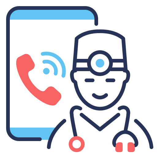 Call, coronavirus, doctor, smartphone icon