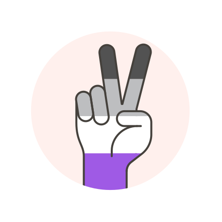 Asexual, flag, hand, peace icon